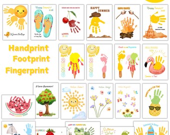 Paquete de manualidades de verano con huellas de manos y pies / Actividad de manualidades para niños (Descarga digital)