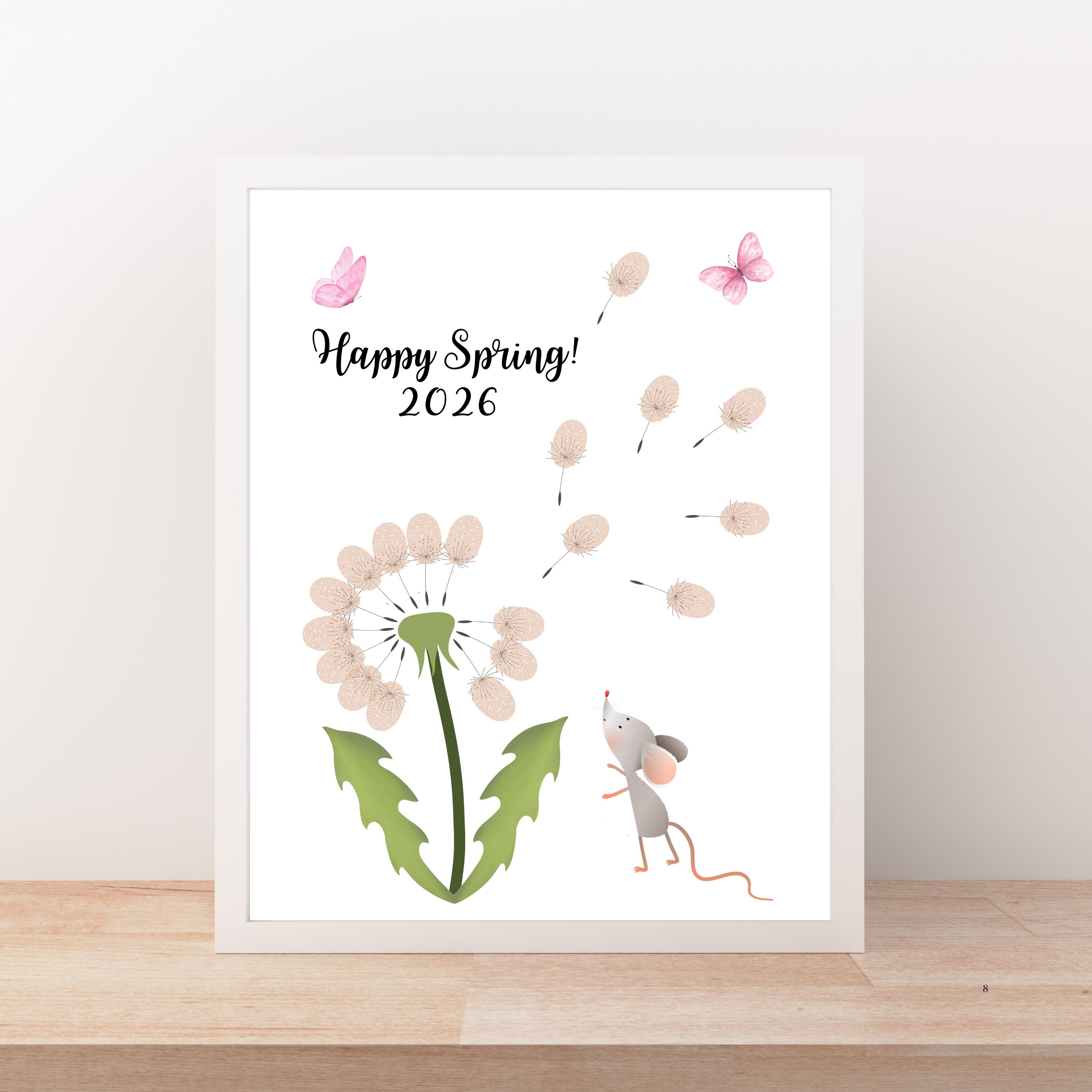 Spring Fingerprint Spring Fingerprint Template for Kids | Printable PDF | Spring Craft ...