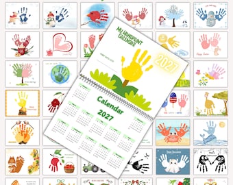2027  Hand and Footprint Art Calendar: DIY Kid's Memory Book (PDF)