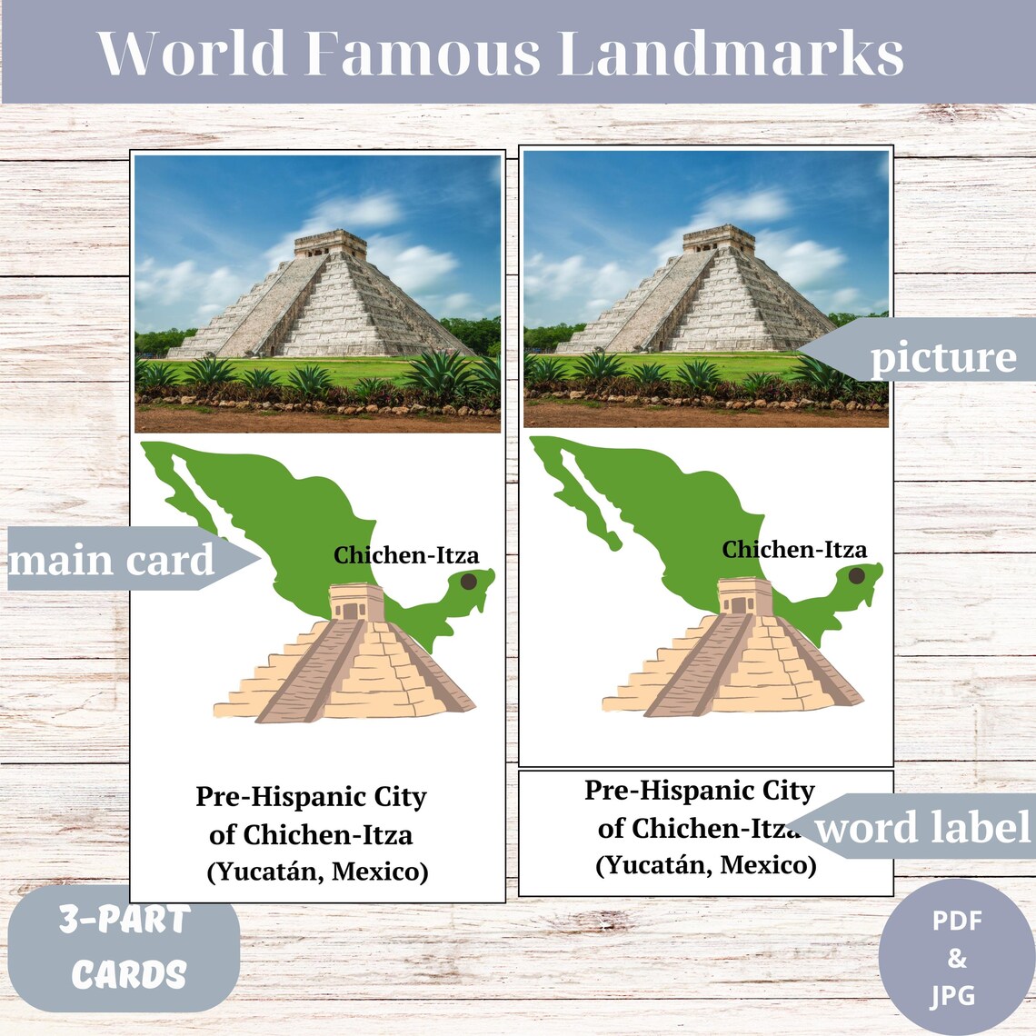 World Wonders Flashcards | World Landmark Flash Cards | Fun Geography ...