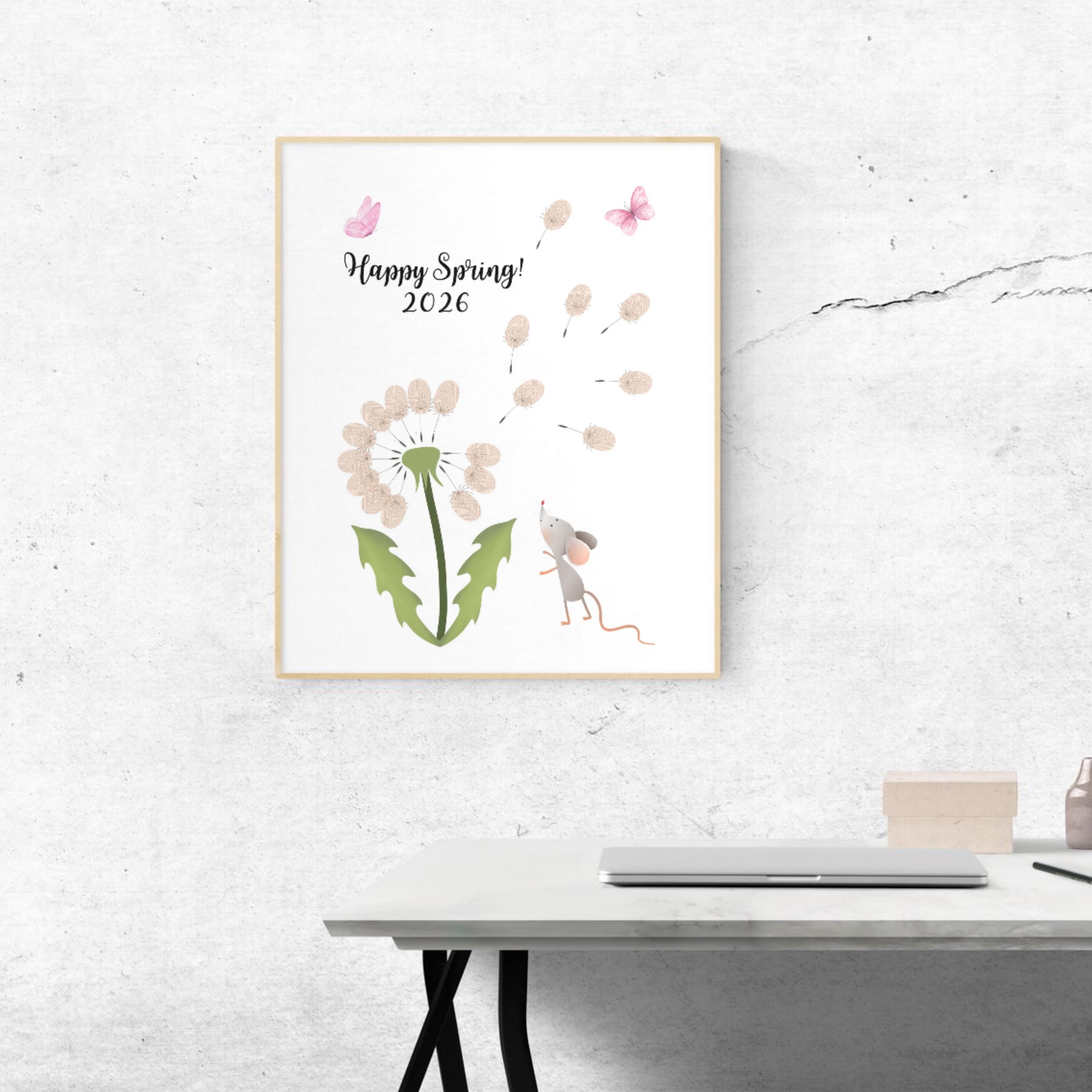 Fingerprint Worksheet Spring Spring Fingerprint Template for Kids | Printable PDF | Spring Craft ...