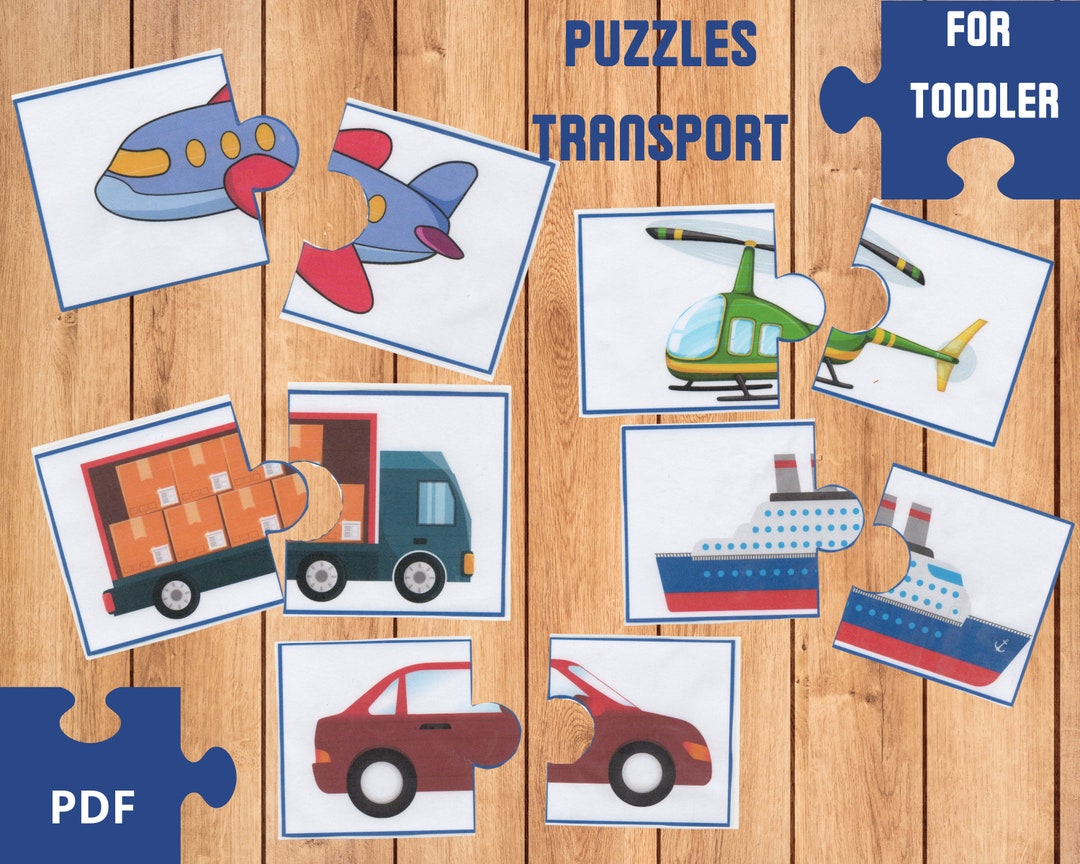 Transport Puzzles for Toddlers: Preschool Learning Game (PDF) - Etsy