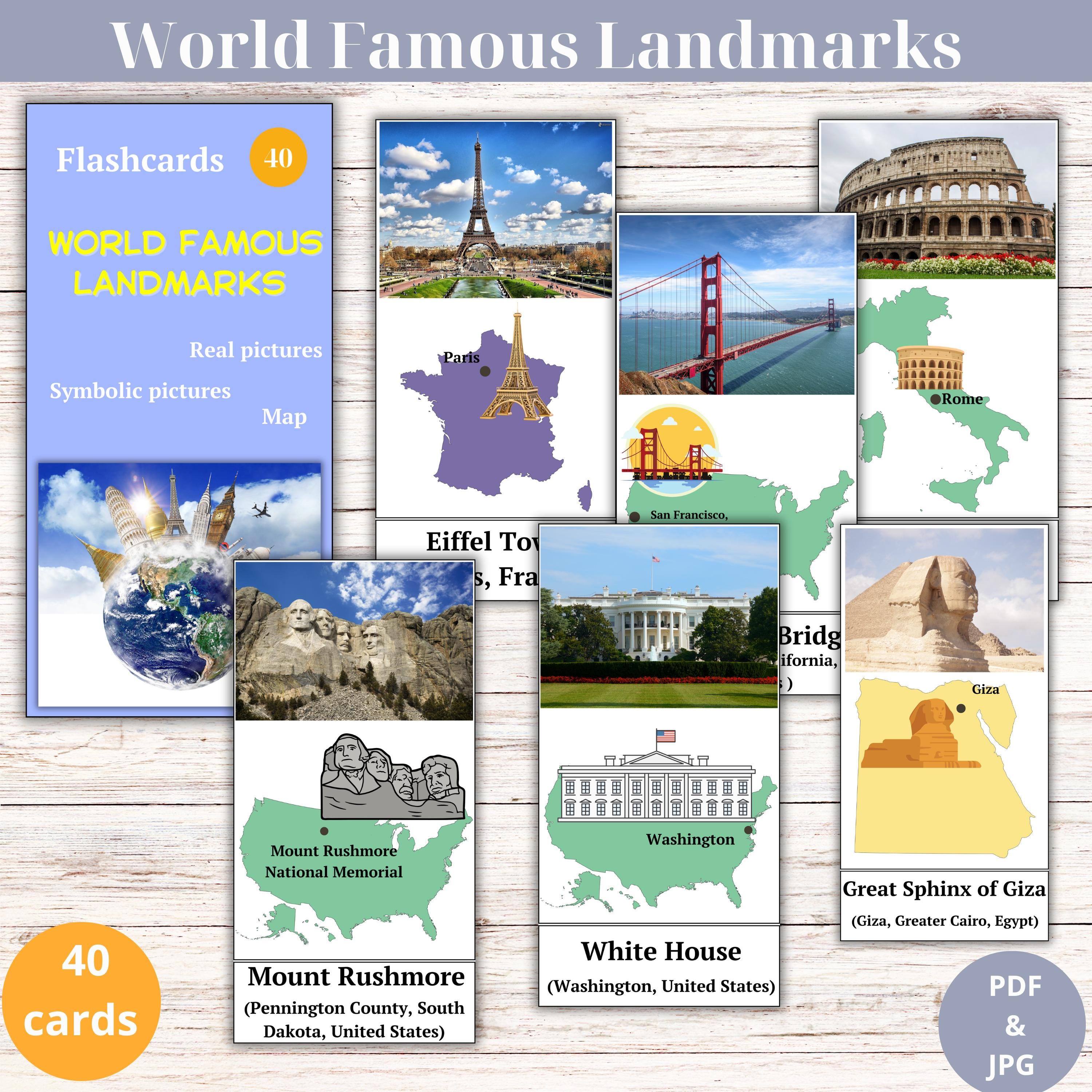 World Wonders Flashcards | World Landmark Flash Cards | Fun Geography ...