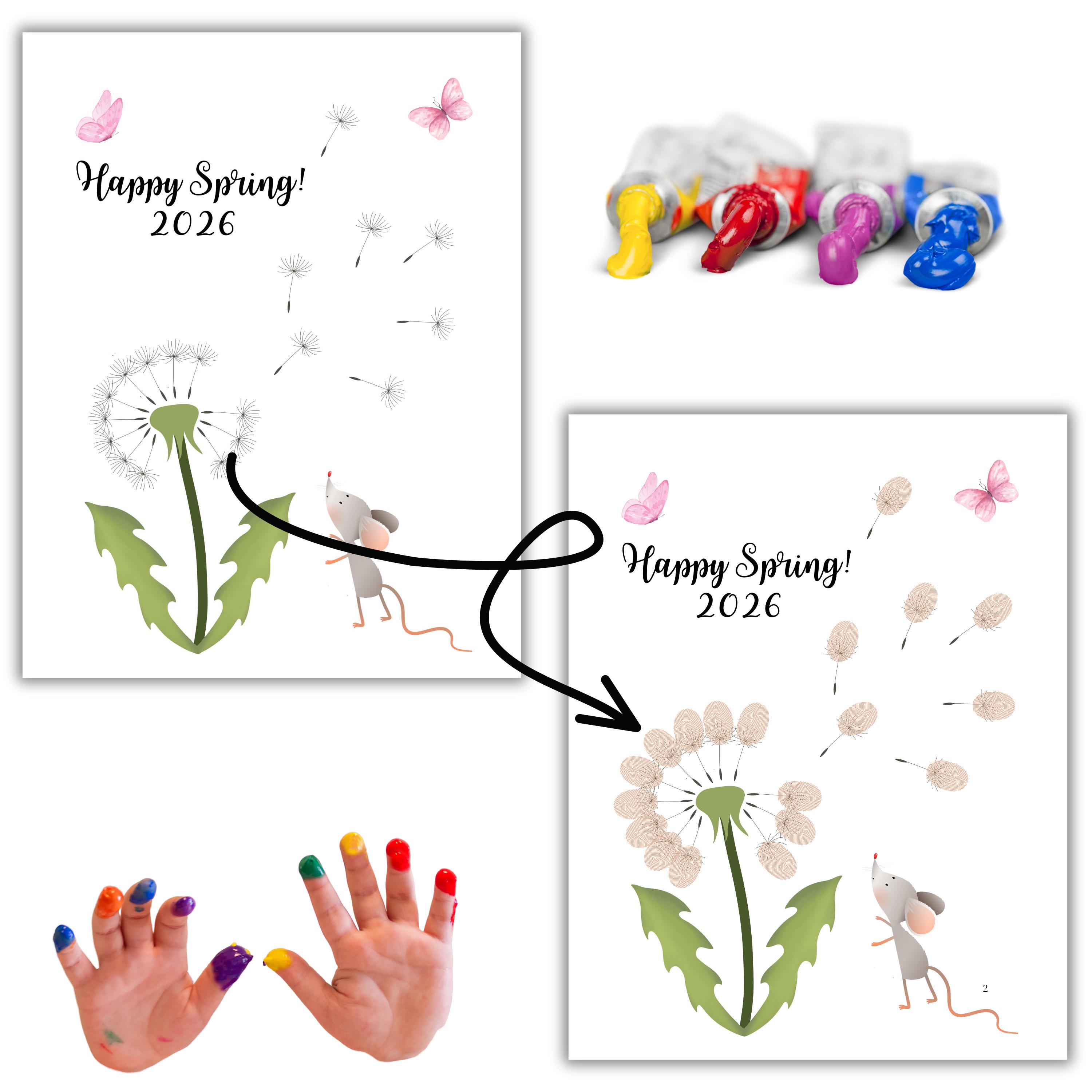 Spring Fingerprint Spring Fingerprint Template for Kids | Printable PDF | Spring Craft ...