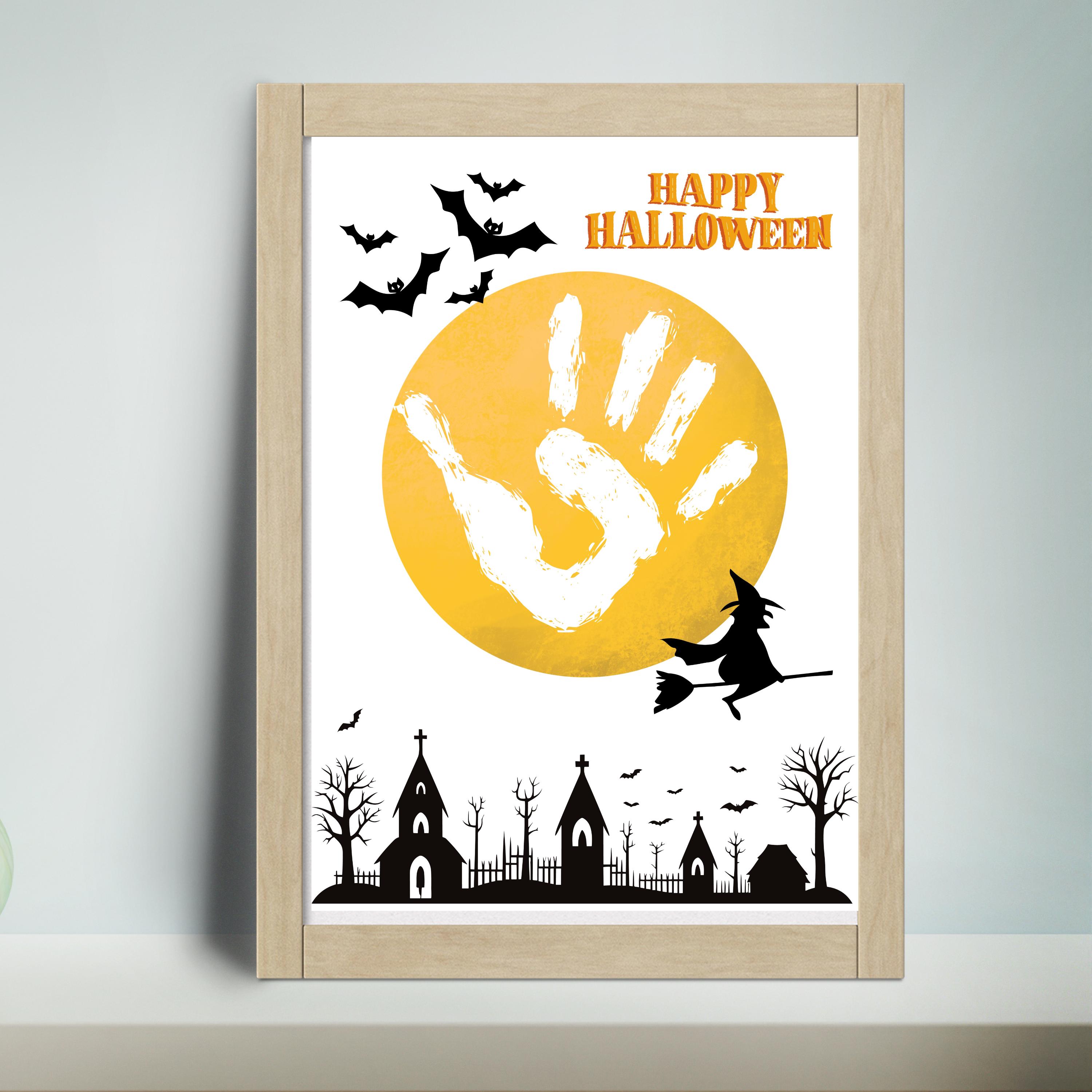 Halloween Handprint Craft for Kids Halloween Printable Toddler &amp; Preschool Halloween Craft Fall ...