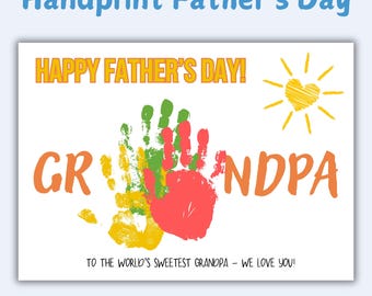 Father's Day Handprint Craft: DIY Grandpa Gift (Digital Download)