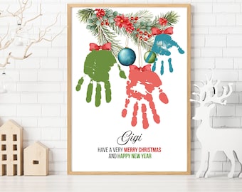 Christmas Handprint Art | Gift for Gigi, Grandma (Digital Download)