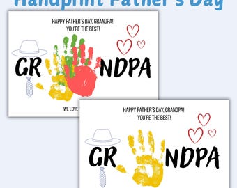 Father's Day Handprint Craft: DIY Gift for Grandpa (Digital Download)