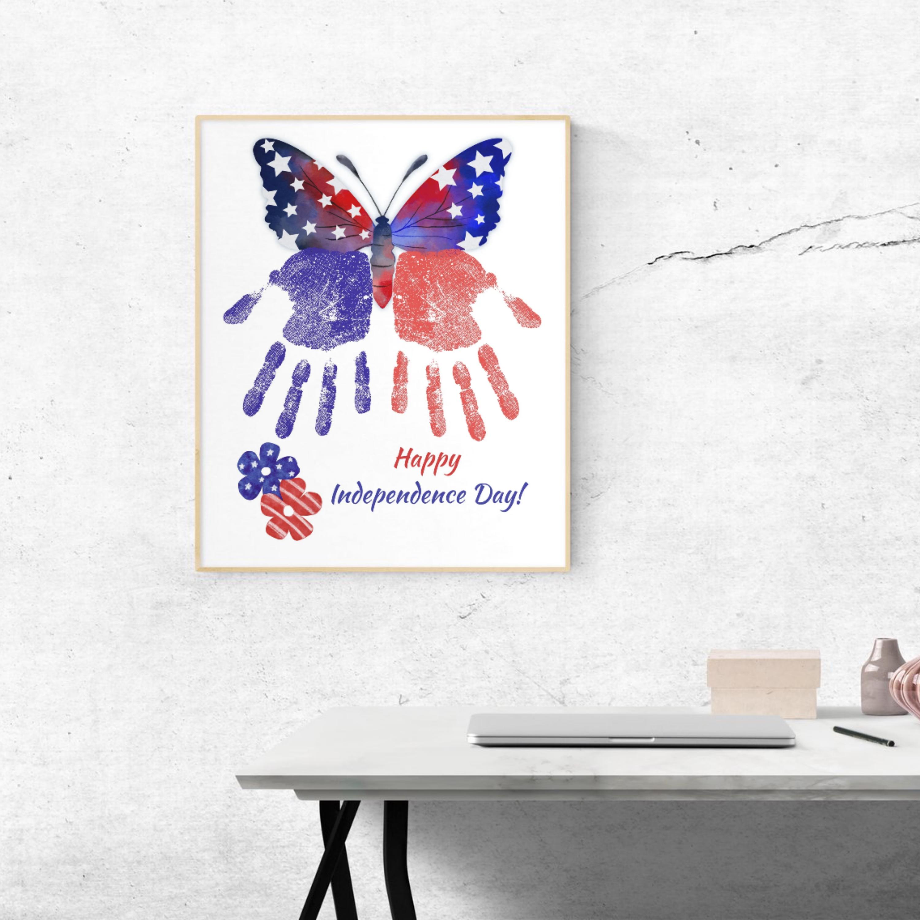 4th of July Handprint Craft Bundle, Patriotic Kids Activity, Footprint ...