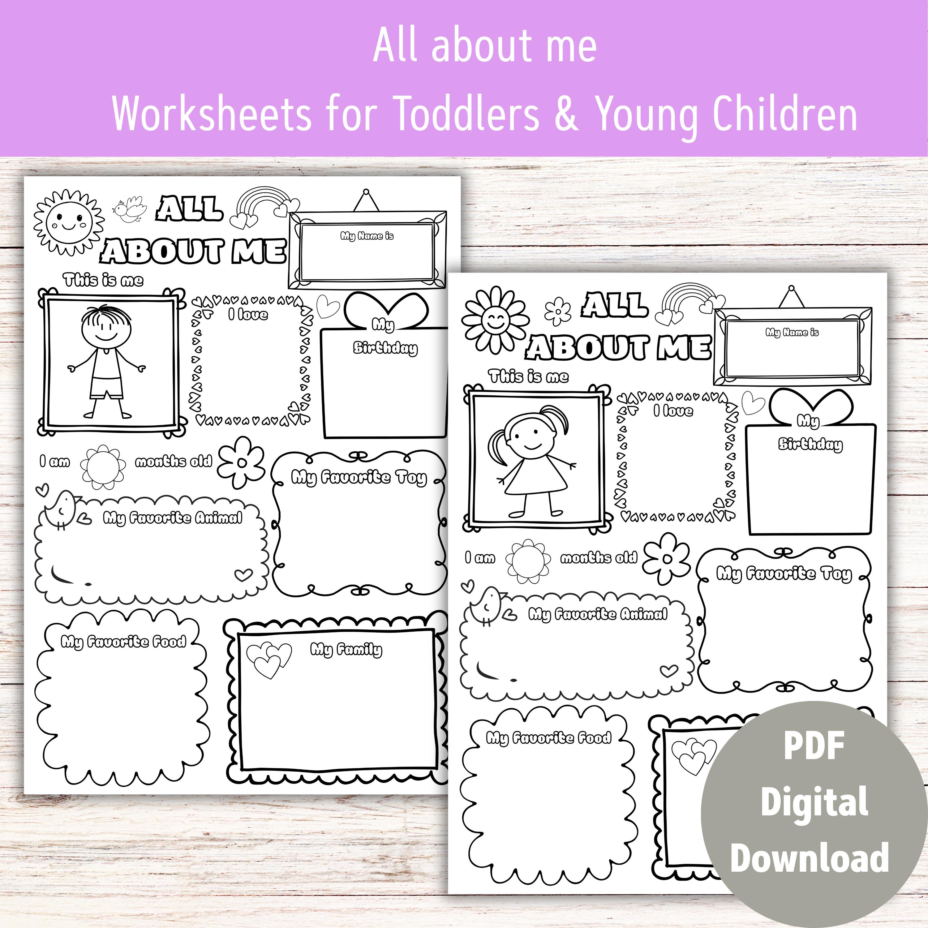 All About Me Worksheet: Toddler Keepsake, Preschool Printable (PDF) - Etsy
