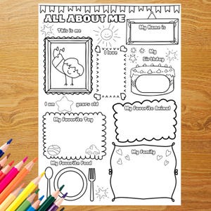 Allt om mig-arbetsblad: Tillbaka till skolan-aktivitet (PDF och PNG)