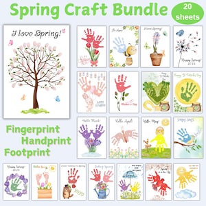Spring Craft Bundle | Handprint, Footprint & Fingerprint Art | Kids Spring Activity