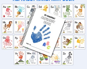 Handprint Alphabet Art Book: A-Z Kids Craft, Preschool Activity (Printable PDF)