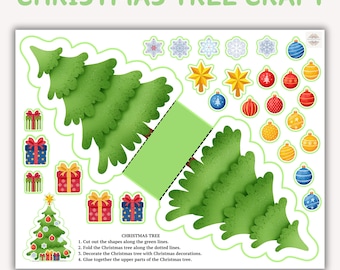 Christmas Tree Craft Printable: Holiday DIY Activity (PDF)