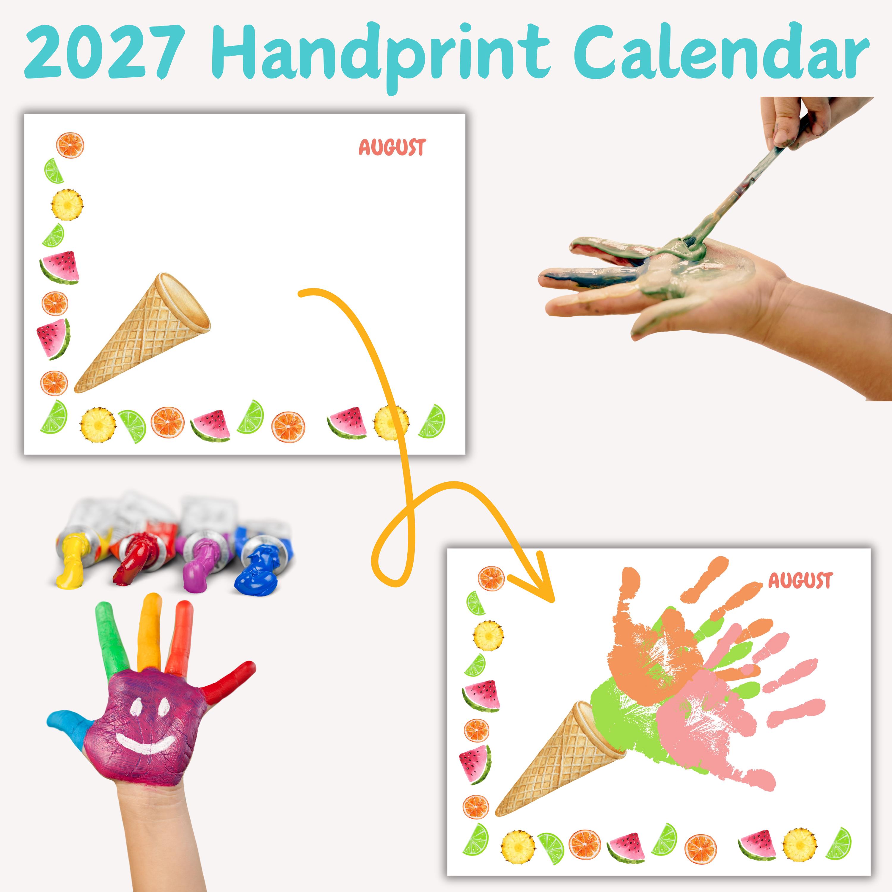 2027 Handprint Calendar | Handprint Craft Bundle | Memory Keepsake DIY ...