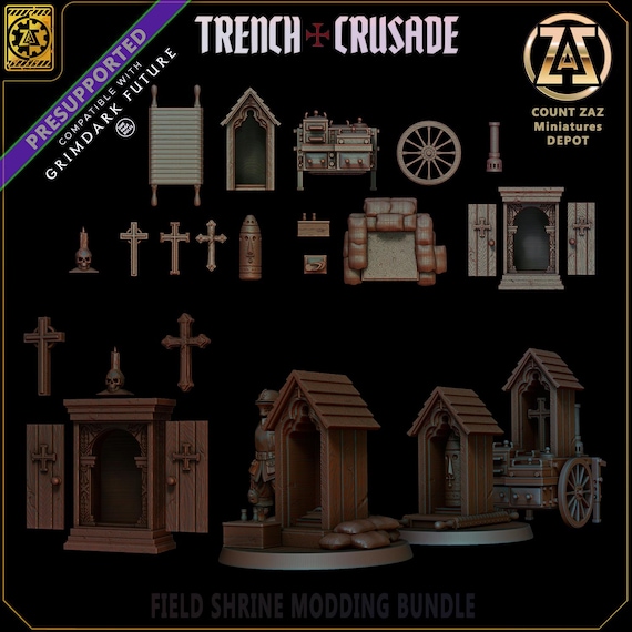 Field Shrine Kitbash Pack - PRESUPPORTED - TRENCH WARS - Crusade