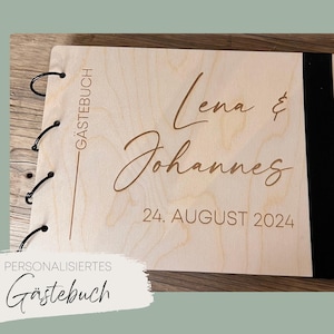 Wooden wedding guest book | Memory album | DIN A4 | personalized with names and date