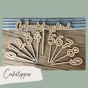 Cake Topper Birthday Child & Numbers | Wood | Birthday | Cake Topper