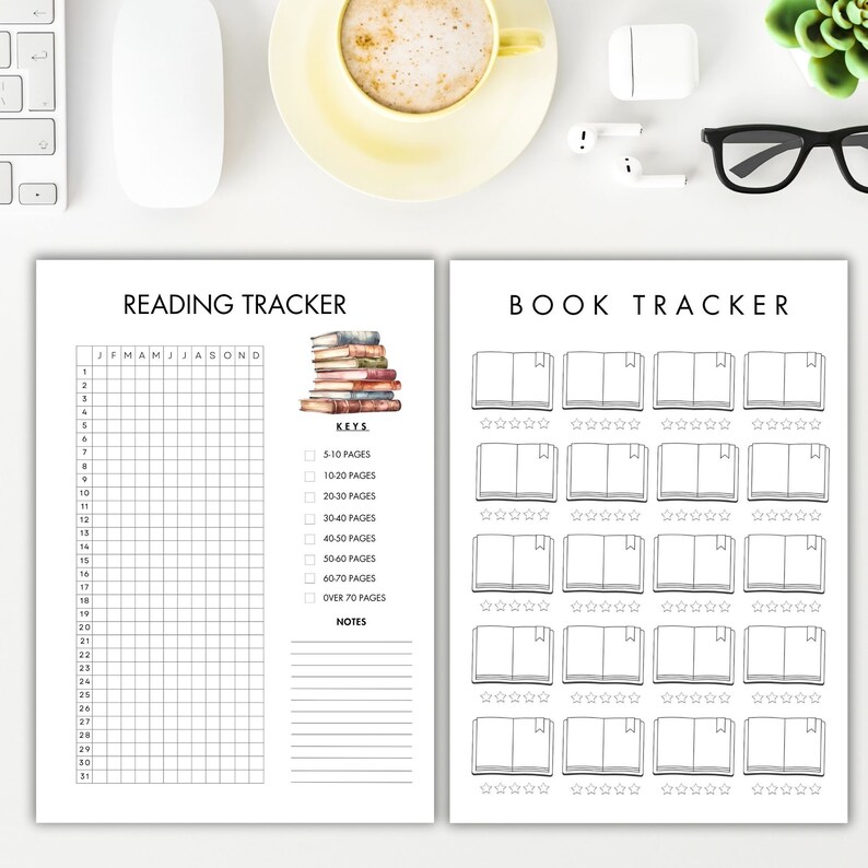 Reading Tracker Printable Journal Page Reading Log Instant Download ...