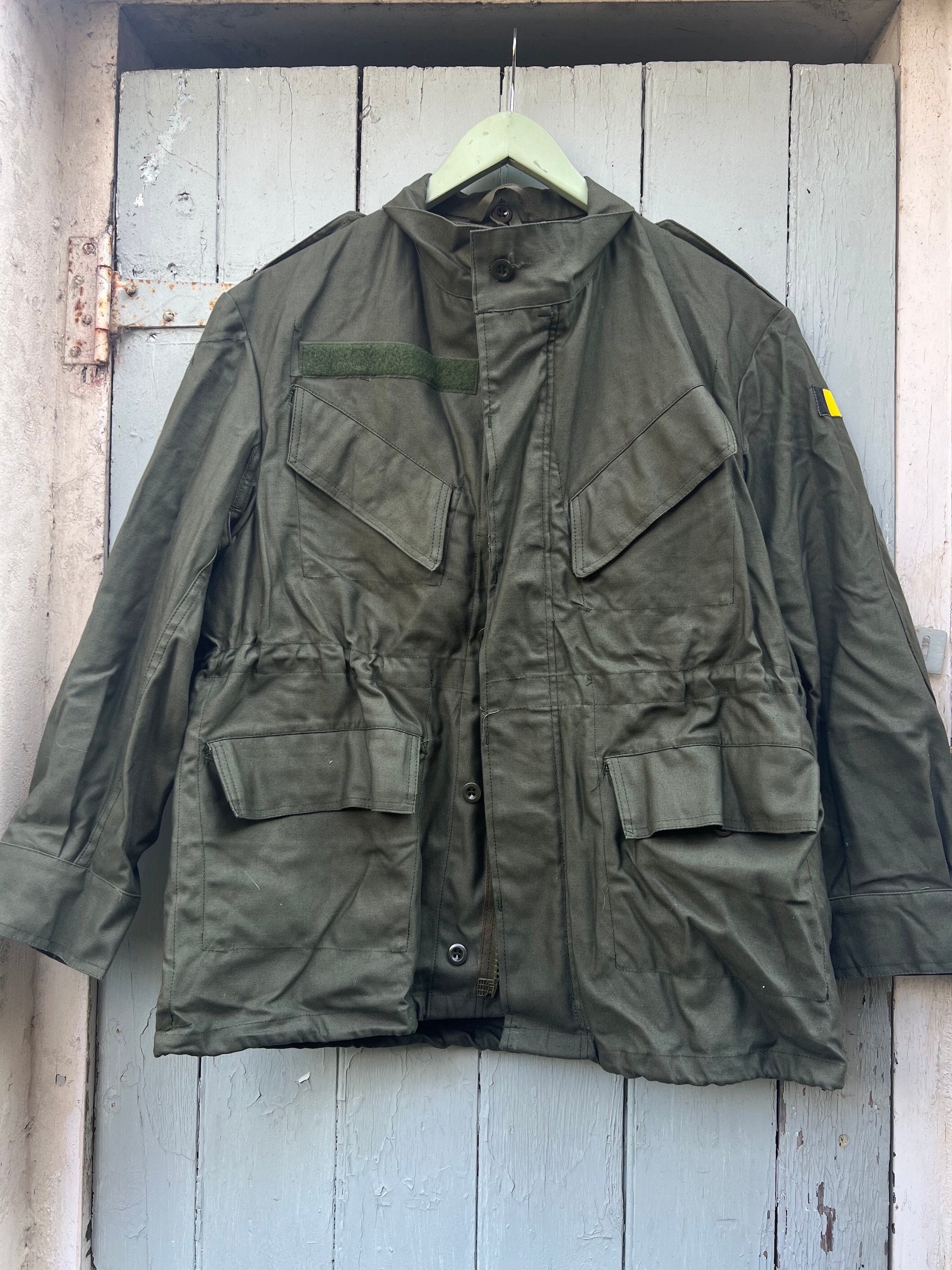 French Army SEYNTEX Military Fleece Jacket, Men's Size L unclear Khaki type brown Vintage Second Hand