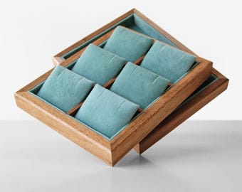 Premium Walnut Jewelry Tray, Jewelry Storage for Earrings and Rings, Jewelry Organizer as a Birthday Gift for Her, Handmade Earrings Holder