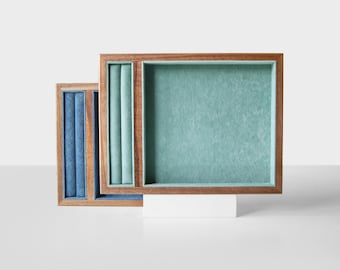 Nightstand Jewelry Display Box, Organizer for Necklaces and Earrings, Jewelry Organizer Dish, Earring Tray Organizer, Velvet Display Trays