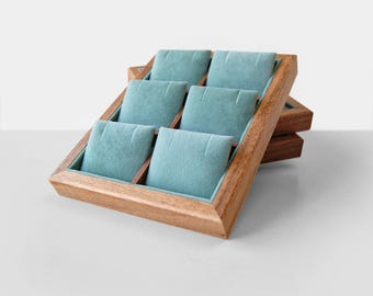Wood Jewelry Tray Organizer, Jewelry Display Box for Earrings, Necklace Holder as a Gift for Wife, Nightstand Storage for Jewelry