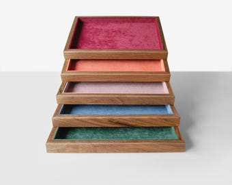 Wooden Jewelry Tray Organizer for Rings | Necklaces | and Precious Stones | Nightstand Jewelry Holder | Gift for Sister