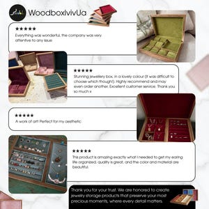 Premium Walnut Jewelry Box with Dividers, Personalized Jewelry Storage, Jewelry Wood Box, Necklace Organizer, Unique 5th Anniversary Gift image 11