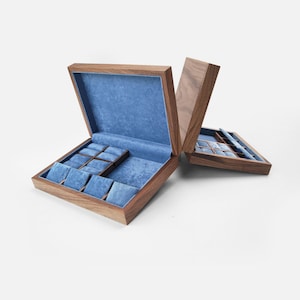 Custom Engraved Jewelry Box with Velvet & Flock Interior, Large Wooden Jewelry Organizer, Unique Jewelry Holder as Anniversary Gift for Wife