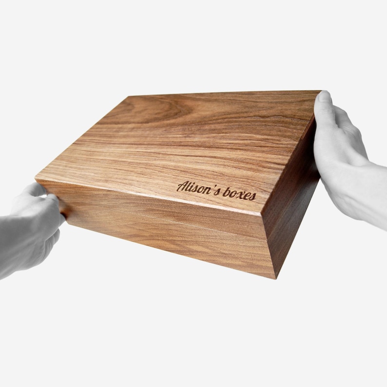 Premium Walnut Jewelry Box with Dividers, Personalized Jewelry Storage, Jewelry Wood Box, Necklace Organizer, Unique 5th Anniversary Gift image 9