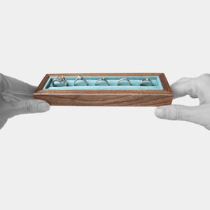 Jewelry Store Display Case, Wooden Display Stand for Piercing Jewelry, Velvet Jewelry Holder for Rings or Stud Earrings, Jewelry Storage