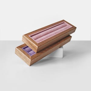 Présentoir en bois pour bagues, boîte à bijoux pour fille, porte-bijoux en velours pour bagues, plateau de rangement pour bijoux, organiseur de bagues cadeau pour soeur