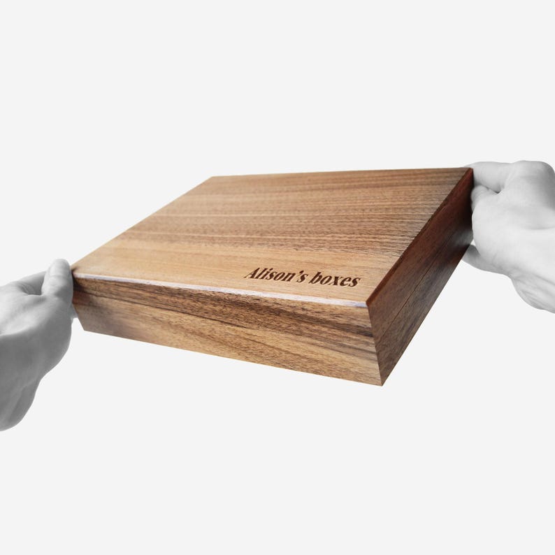 Premium Wooden Jewelry Box with Engraving, Velvet Jewelry Organizer, Gift for Wife, Jewelry Storage Dividers Case, Precious Stones Holder image 9
