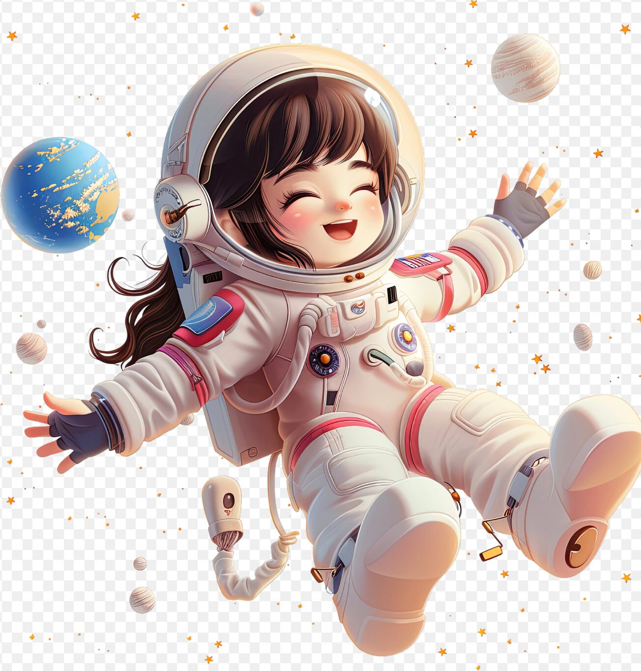 Space Clipart Bundle Astronaut Nursery Clipart Set of 10 PNG High ...