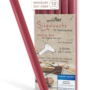 gravurART seal wax flexibel voor waxpistool, brieven professioneel verzegelen met de 6-pack wax voor seal gun, vintage rose
