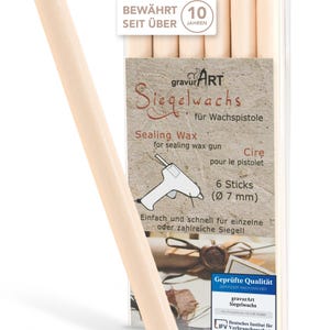 gravurART seal wax flexibel voor waxpistool, brieven professioneel sealen met de 6-pack wax voor sealpistool, kleur Blush