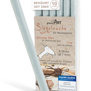 gravurART seal wax flexibel voor waxpistool, brieven professioneel sealen met de 6-pack wax voor sealpistool, kleur eucalyptus