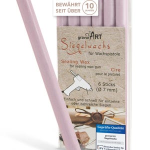 gravurART sealwas flexibel voor waxpistool, brieven professioneel verzegelen met de 6-pack wax voor sealpistool, kleur lavendel