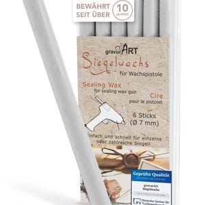 gravurART zegellak flexibel voor lakpistool, brieven professioneel verzegelen met de 6-pack lak voor lakpistool, kleur chinchilla