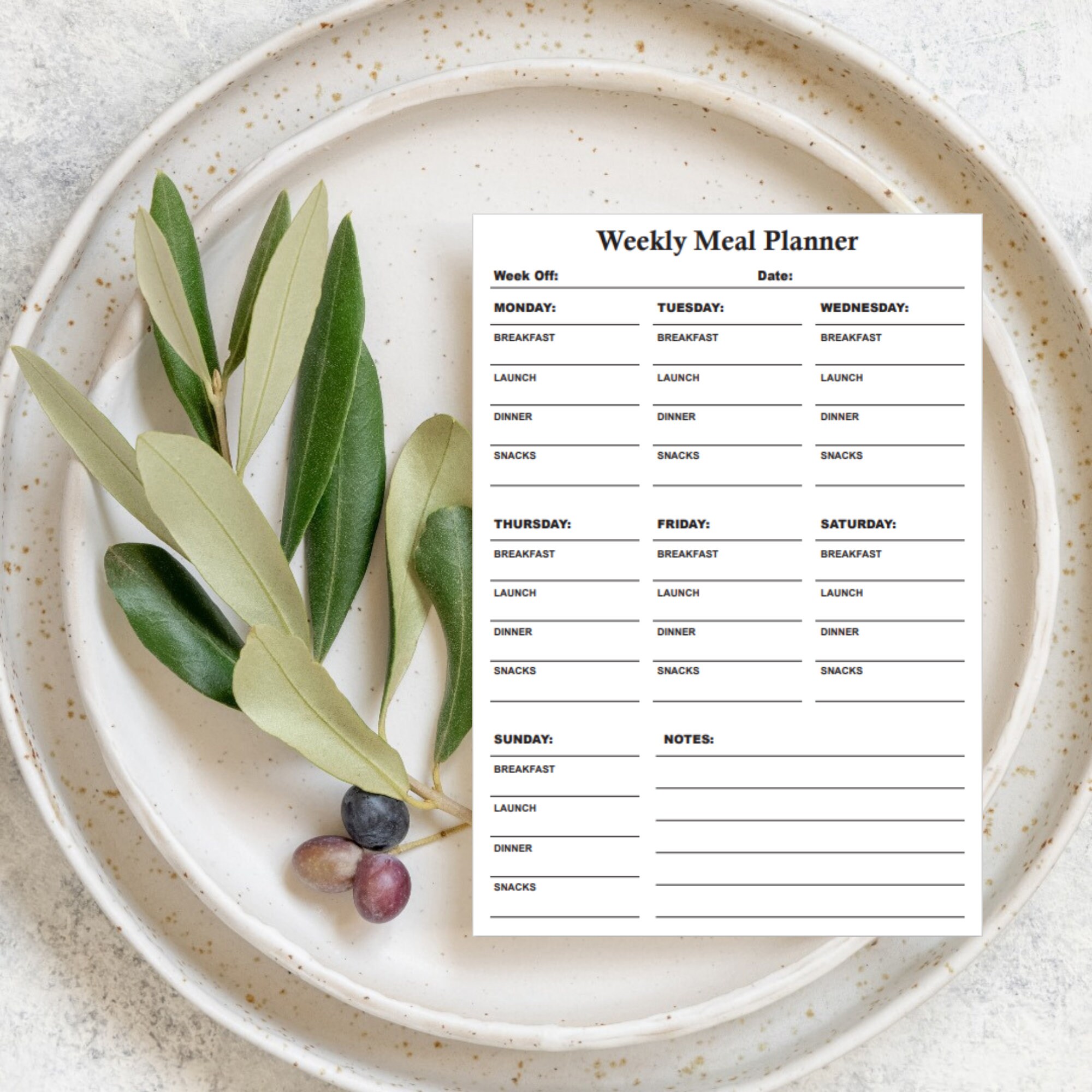 Weekly Meal Planner Printable Planner Instant Download A4/a5/letter ...