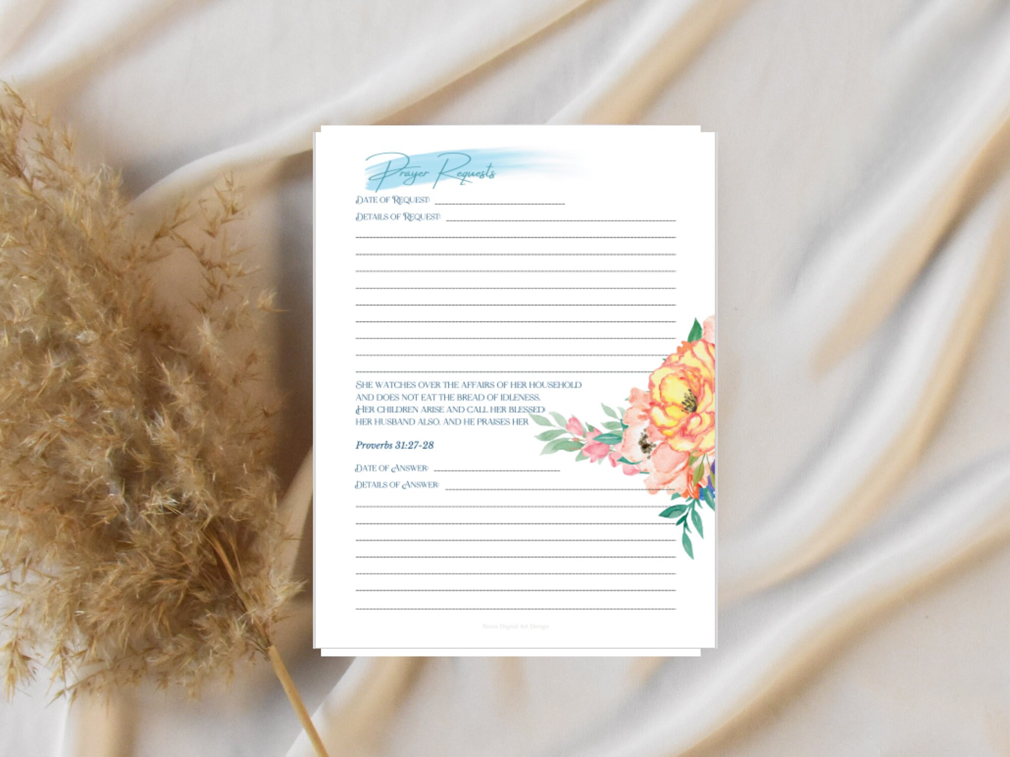 Prayer Journal Printable | Bible Study Guide | Gratitude Journal ...