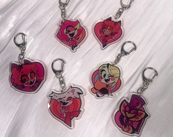 Free delivery Hazbin Hotel Key Chain - 6-piece combination Llaveros Acrilicos: Hazbin Hotel