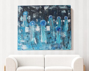 Exclusive Colorful Abstract Painting, Oversized Wall Art, Handmade Canvas Decor, 120x100cm