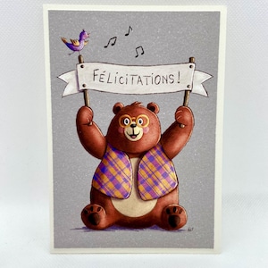 Félicitations ! Carte double à personnaliser avec enveloppe et sticker