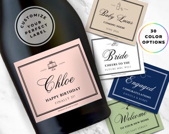 Custom Prosecco Label, Champagne Bottle Labels, 21st Birthday Gift for Her, Mini Champagne Bottle Labels, Champagne Labels, Mini Champagne