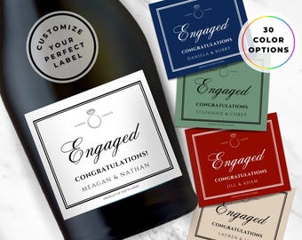 Custom Engagement Prosecco Label, Custom Engagement Gift, Engagement Champagne Label, Personalized Champagne Labels, Personalized Engagement