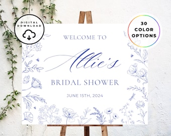 Floral Bridal Shower Sign, Petals and Prosecco, Custom Bridal Shower Welcome Sign, Custom Bridal Shower Sign, Bridal Shower Decorations