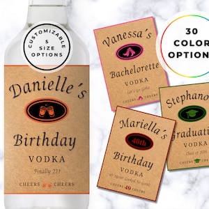 Custom Vodka Label, Birthday Vodka Label, Vodka Shot Label, Bachelorette Vodka Label, Personalized Vodka Label, Bridesmaid Proposal