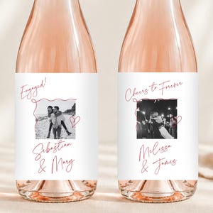 Engagement Wine Bottle Label, Custom Photo Wine Label, Wine Bottle Labels, Personalized Photo Wine Label, Custom Engagement Gift for Couple